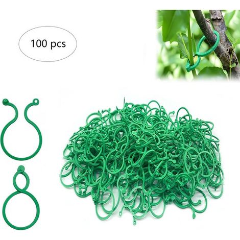 100 pinzas para plantas, pinzas para plantas de jardín, pinzas para plantas trepadoras, pinzas para tomates, pinzas de sujeción para plantas, seguras, 420.1 cm, pinzas de plástico para plantas, color (1/5)
