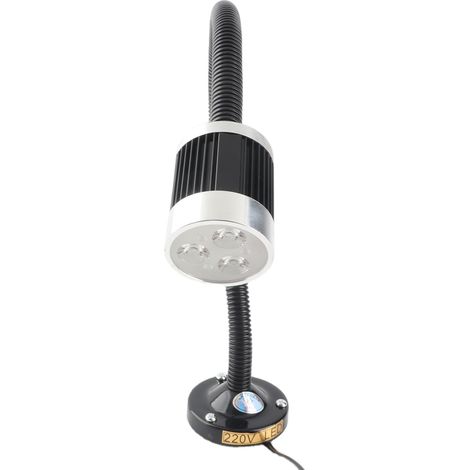 Lampe à cou flexible base magnétique ronde LED industrielle pour tour CNC machine-outil lampe de travail AC220V 3W (1/5)