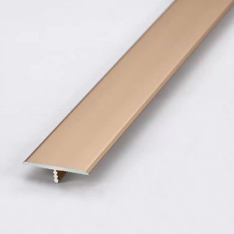 Profilé de transition en T - 1 pièce - Aluminium anodisé - Jointure sécurisée sols - Intérieur et seuils - 90cm Noir ou Argent (1/5)