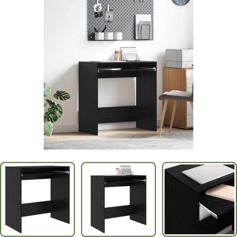 vidaXL Bureau chêne noir - Bureau Chêne noir 77,5 x 43 x 79 cm Bois d'ingénierie (1/5)