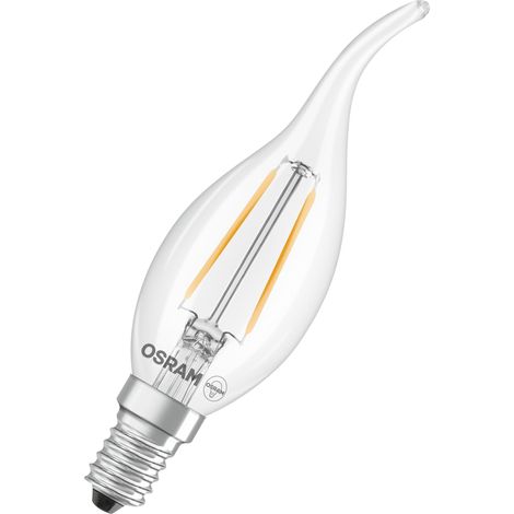 OSRAM Lampe LED  Star Windstoß BA25 Filament, 2700 K blanc chaud, 1,8 W, E14, transparente, 250 lm, 15 000 h, pour lustres, luminaires décoratifs (1/4)