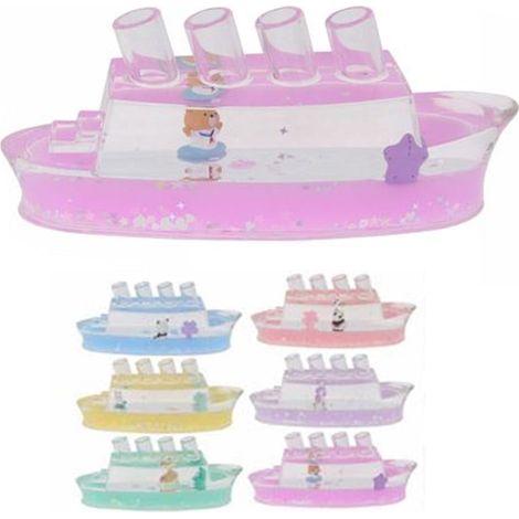 TrAdE Shop Traesio - Statuetta Decorativa Soprammobile Forma Di Piroscafo Con Portapenne Ornamenti Regalo 73797 - (1/2)