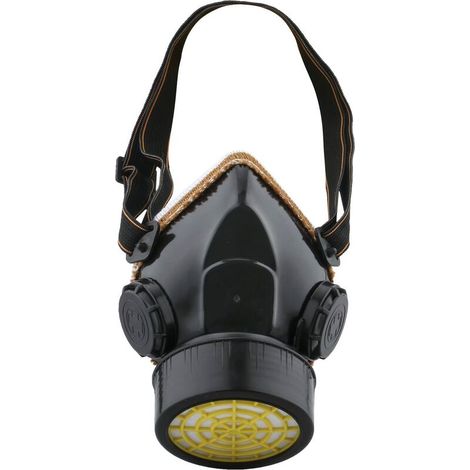 Staubmaske, Lackschutz, industrielles chemisches Atemschutzgerät gegen giftige Dämpfe, Patronenmaskenschutz, einfaches Atemventil, schwarz (1/5)