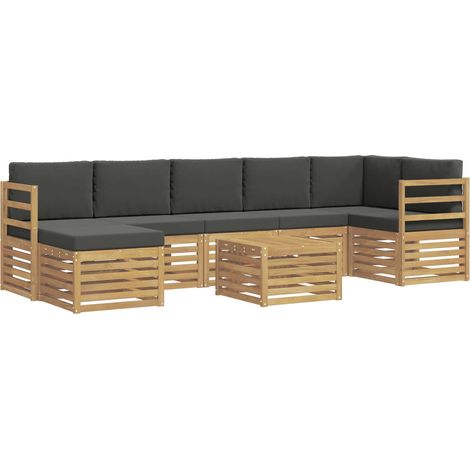 Conjunto de sofás de exterior 8 uds. Blanco y Antracita vidaXL (1/5)