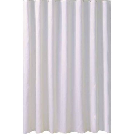 Rideau de douche blanc, imperméable, en tissu antibactérien, lavable en machine, avec plusieurs crochets, décoration de salle de bain, 240 x 200 cm