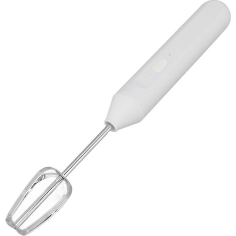 Batteur à œufs électrique portatif, mousseur à lait électrique, mixeur à café, mixeur à milkshakes, mousseur, ustensiles de cuisine blancs (1/5)