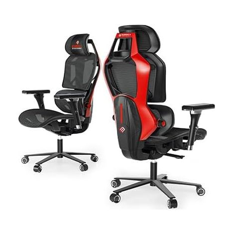 Eureka Ergonomic Chaise Gaming Ergonomique en Maille Respirante, Fauteuil Gaming avec Dossier 4D Adaptatif et Inclinable, Siège de Bureau Gamer avec Appui-tête et Accoudoirs Réglables (1/5)