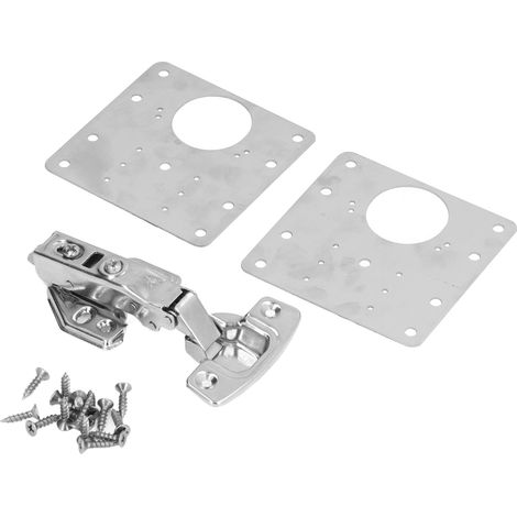 Charnière de placard plaque de réparation kit acier inoxydable pour porte cuisine meuble étagère armoire (1/5)
