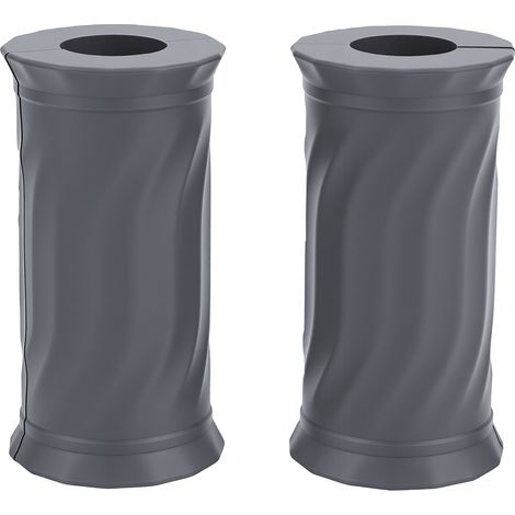 1 paire poignées d'haltères antidérapantes ergonomiques compactes silicone barre pour gym, haltérophilie gris plomb (1/5)