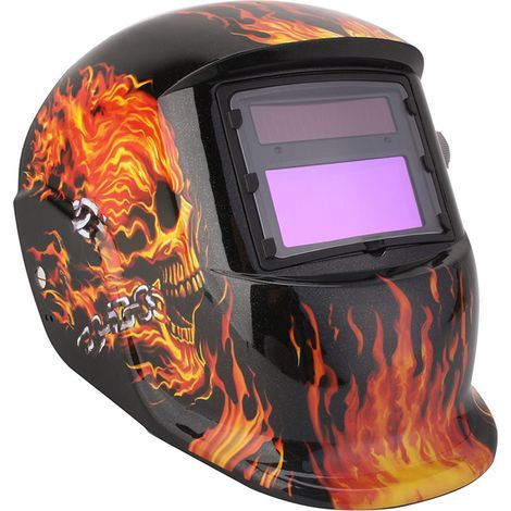 Solarbetriebener, automatisch abdunkelnder Schweißhelm für MIG, MMG und WIG mit Lithium-Akku und Solar-Backup (1/5)