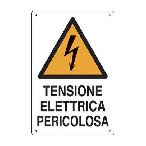 10,0 x TARGA SEGNALETICA TENSIONE ELETTRICA PERICOLOSA