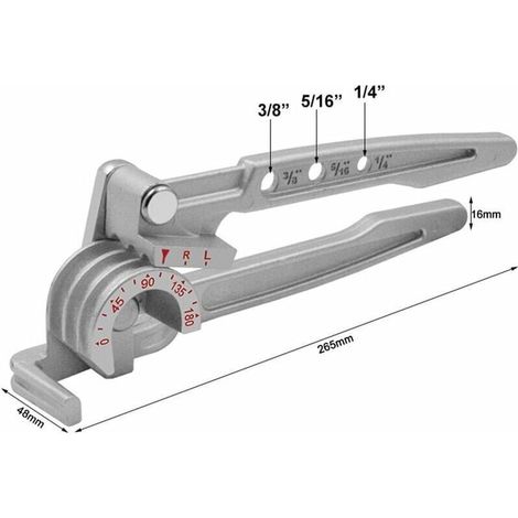 Bardusch Mini piegatubi, piegatubi in rame, strumento per piegare tubi freno e carburante, 6 mm, 8 mm, 10 mm (1/4)