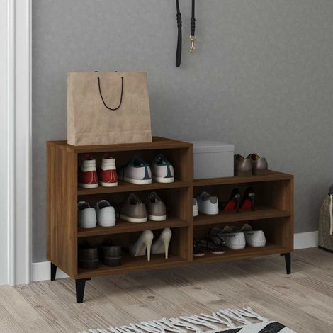 vidaXL Shoe Cabinet Brown Oak 102x36x60 cm Engineered Wood (1/5)