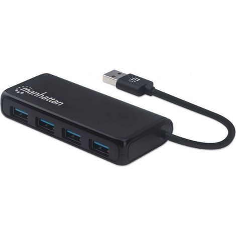 Manhattan Hub USB-A 4-Ports, 4x USB-A, 5 Gbit/s, USB 3.2 Gen1, Bus Powered, SuperSpeed, 164900