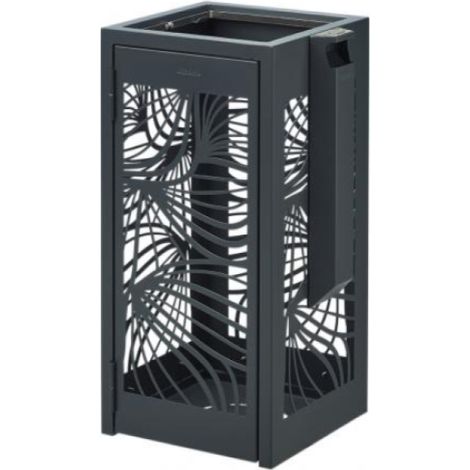 Corbeille à poser ou à fixer Bella - 110l avec cendrier 3l - anthracite mat - RAL 7016 (1/3)