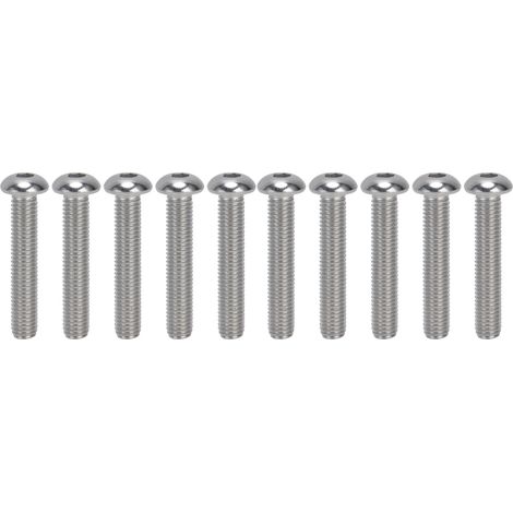 Vis M10x55 tête cylindrique creuse, lot de 30 pièces en inox A2, filetage grossier M10x1,5, kit de fixation hexagonal robuste. (1/5)
