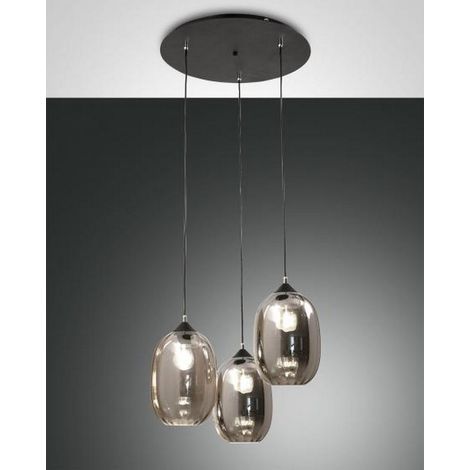 Suspension Infinity En Métal Et Verre Soufflé Fumé, Ø580 Mm, Douille E27, Classe 1, Ip20, Design Moderne Et Élégant Pour Les Intérieurs (1/2)