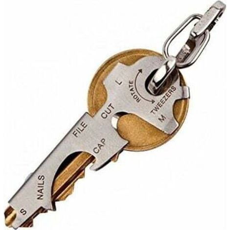 Porte Clé Multifonction 8 en 1 avec Décapsuleur. Tournevis et Keytool (1/4)