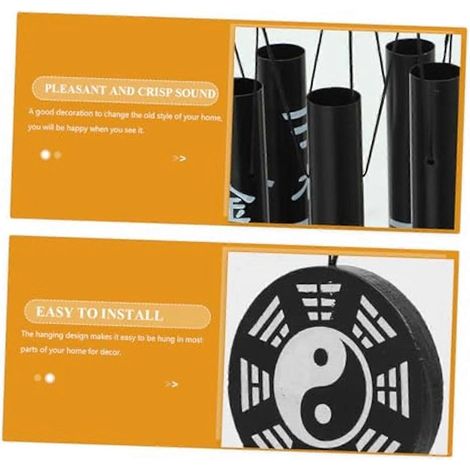 Pendentif carillon éolien Bagua moyen, ornement Feng Shui chinois (1/5)