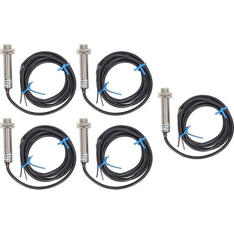 5 Stück induktive Näherungsschalter M12 NPN, normalerweise offen, Abstandssensor, 6–36 V DC, 2 mm