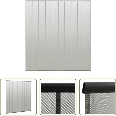Rideau anti-insectes - Moustiquaire de porte rideau en maille 10 pcs Noir 240x240 cm (1/5)