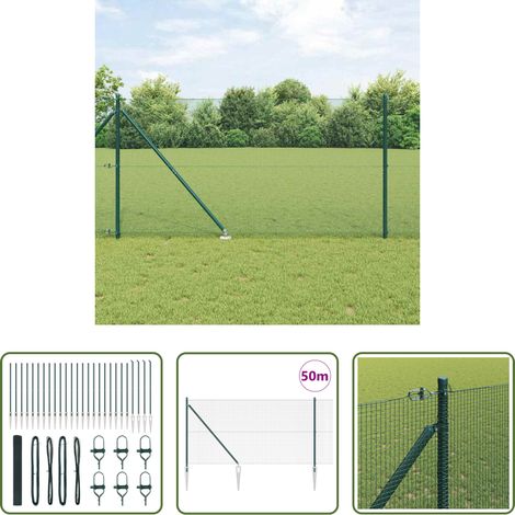Poteau de clôture -  Poteau de clôture. Vert 50 x 1,4 m (mailles de 12 x 12 mm) (1/5)