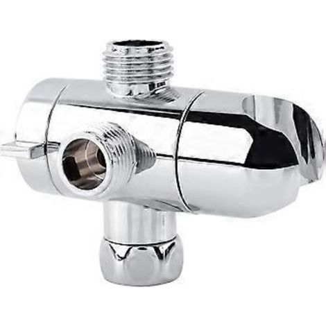 Inverseur de bras de douche, support de montage pour robinet coudé 1/2" pour douchette à main, composants de douche universels chromés (1/5)