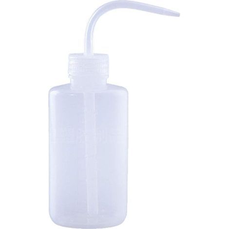 Plastic safety bottle, narrow mouth, long tube, for tattoos and eyelash cleaning, 250ml (1/5)