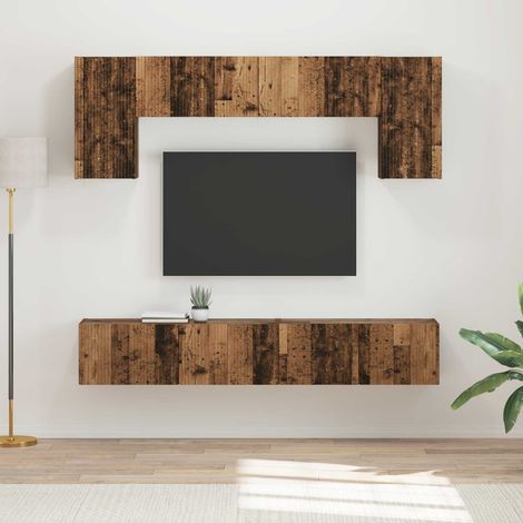 vidaXL Ensemble meuble TV 4 pcs Bois ancien Bois d'ingénierie (1/5)
