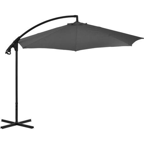Maison Exclusive - Ampelschirm mit Stahl-Mast 300 cm Anthrazit