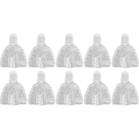 10 Empreintes Dentaires Transparentes Professionnelles Plateau Perforé pour Mâchoire Supérieure Clinique Dentaire (1/5)