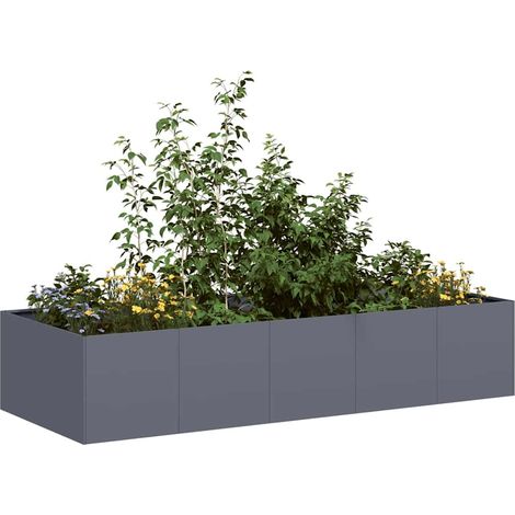 Pflanzgefäß Anthrazit 200x80x40 cm Stahl