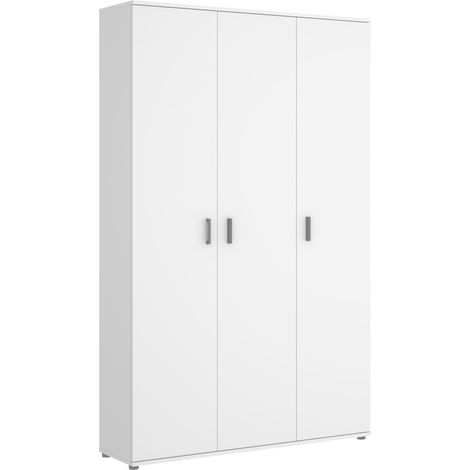 DEKIT - Armario Multiusos de 3 puertas color Blanco - 190x116x35 cm - Modelo FIT