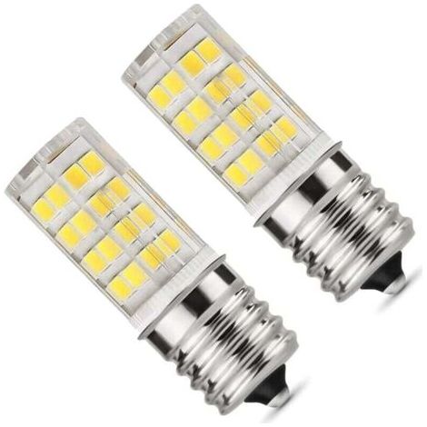 Set mit 2 LED-Lampen E17, 4 W, dimmbar, für Mikrowellenherde, Farbtemperatur 6000 K, entspricht 40 W Halogen, keramisch (1/4)