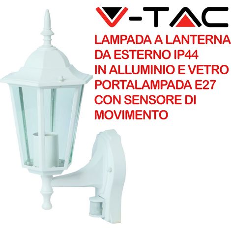 LAMPADA GIARDINO DA PARETE SENSOR E27 BIANCO (1/5)