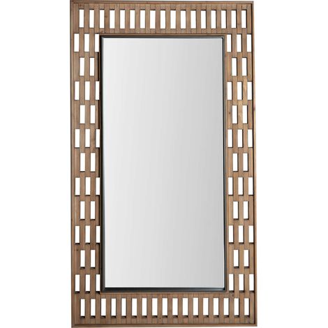 Miroir contemporain en bois de sapin finition marron et mdf - Bois marron naturel et clair (1/2)