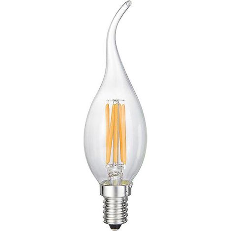 2er-Pack LED-Flammenlampen, 2 W (entspricht 60 W), warmweiß (2700 K), 600 Lumen, Glühkerzenlampen für Kronleuchter, nicht dimmbar, mattiertes Glas