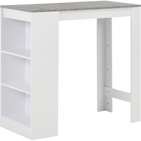 vidaXL Mesa alta de cocina con estantería blanca 110x50x103 cm (1/5)