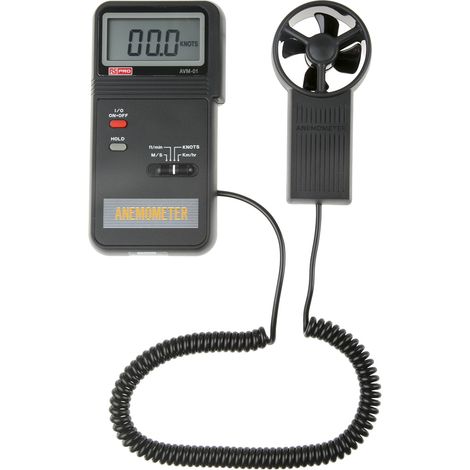 Anémomètre AVM-01 RS PRO, pour la mesure de la vitesse d'air, jusqu'à 45m/s ( Prix pour 1 ) (1/4)
