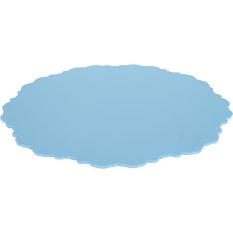 Napperon en Silicone de Style nordique, tapis rond épais d'isolation en relief pour la cuisine à domicile, bleu clair (1/5)