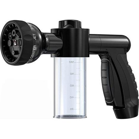 Hochdruck-Pistole mit Mehrfachfunktion zum Auto-Waschen, Tierbaden und Gartenbewässerung – mit Schaumverneblung, Flüssigseifenzufuhr und Shampoo-Funktion (1/5)