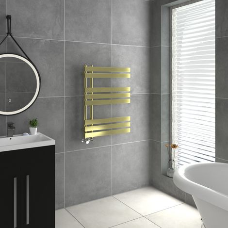 WarmeHaus D Shape Bathroom Radiator Warmer Brushed Brass 800x600