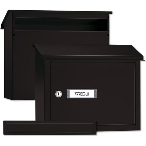 Arregui – Boîte aux lettres en acier galvanisé pour porte et mur – Fente 32,5 x 3 cm – Résistante aux intempéries – Installation facile – Taille M (A4)