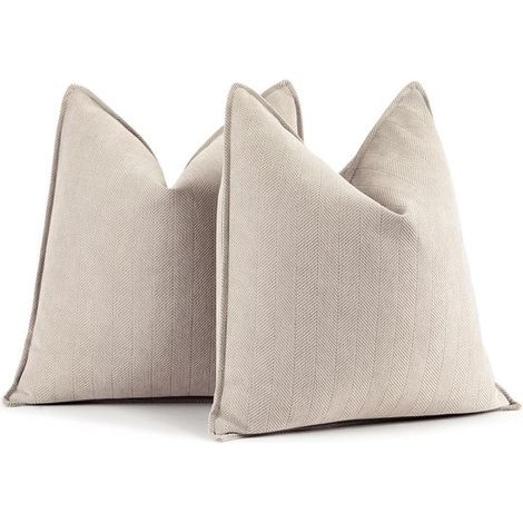 Housses de coussin - Lot de 2 - Taies d'oreiller - Fermeture éclair - Coussins de salon - Housses décoratives - 45 x 45 cm - Kaki (1/5)