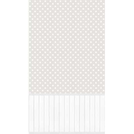Papier peint à pois gris et blanc Papier peint en Vlies à pois pour chambre d'enfant, idéal pour chambre de bébé neutre (1/3)