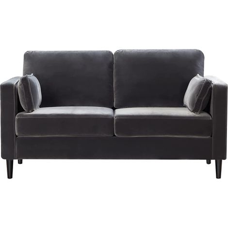 Sofa Double Seat Couch with Armrest - Velvet 2 Seater (1/4)