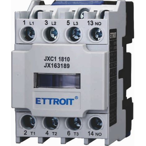 ETTROIT JXC1 AC-Schütz 220 V, 50/60 Hz, Spule 3P, 3 Pole, normalerweise offen, Ie 18 A, Ue 380 V – JX163189 (1/4)