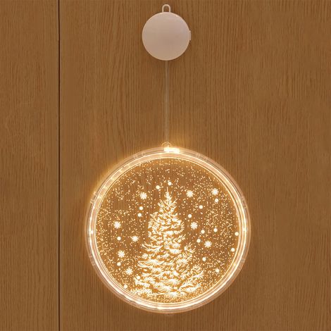 Lanterne De Noël - Luminaire À Led 3D En Acrylique - Pour Décoration Intérieure - Avec Piles AAA - Longueur 31 Cm - 1 Pièce