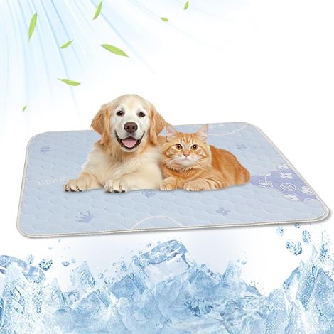 Tapis Rafraichissant Chien Chat, 70x50cm Tapis Fraicheur Chien, en Soie glacée Respirant Non Toxique, TapisRefroidissement pour Maison et Voyage, Effet Rafraîchissant (1/5)