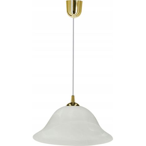 Lámpara colgante Candellux Vera color oro, 1 bombilla de 60 W, casquillo E27, pantalla de alabastro, 1 unidad. (1/4)